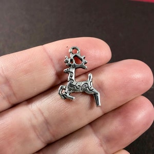 50 Charms, Reindeer, Deer, Animal, Charm 23x14x1.5mm, Hole: 2mm SH526