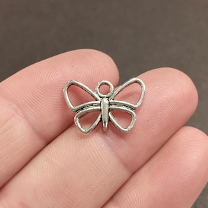 10 Charms, Butterfly, Insect, Charms 17x11x3mm Hole: Approx. 1mm