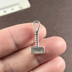 50 Charms, Hammer, Tool, Charm 23.5x10x4.5mm, Hole: 2.5x5mm SH392
