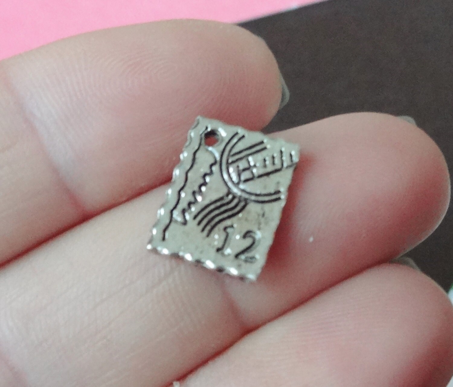 10 Stamp Charms 14x10x2mm ITEMY22 Etsy