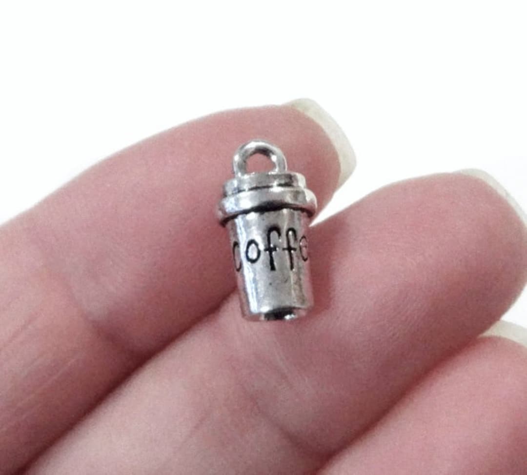 10 Charms, "coffee" Cup, Mug (3D) Charm 15x8x8mm Hole 2.3mm ITEM:BF15 ...