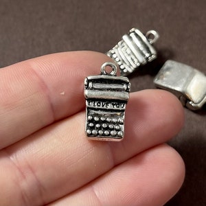 5 Charms, Typewriter, Writer, Author, Teacher 3D Charm 20x12mm ITEM:CB16