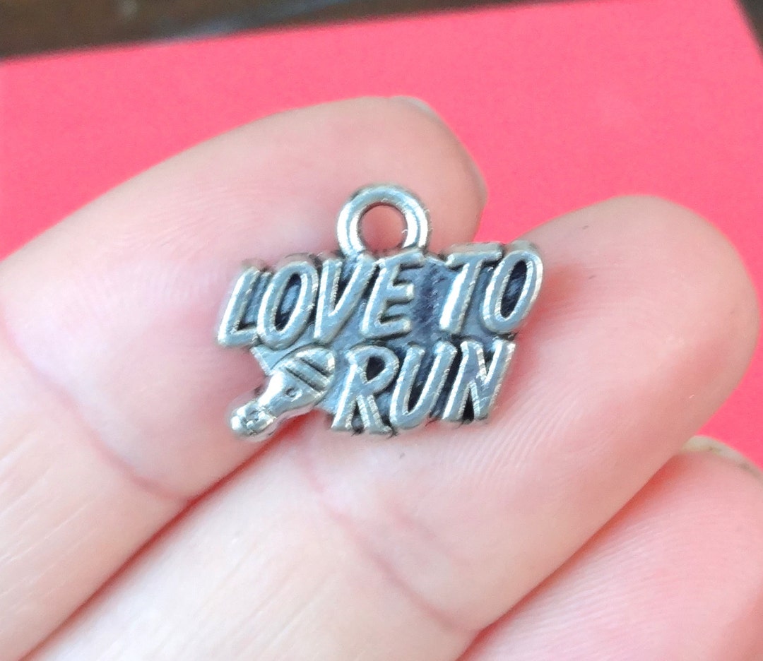4, love TO Run Runner Charm 14x19mm Item:as9 - Etsy