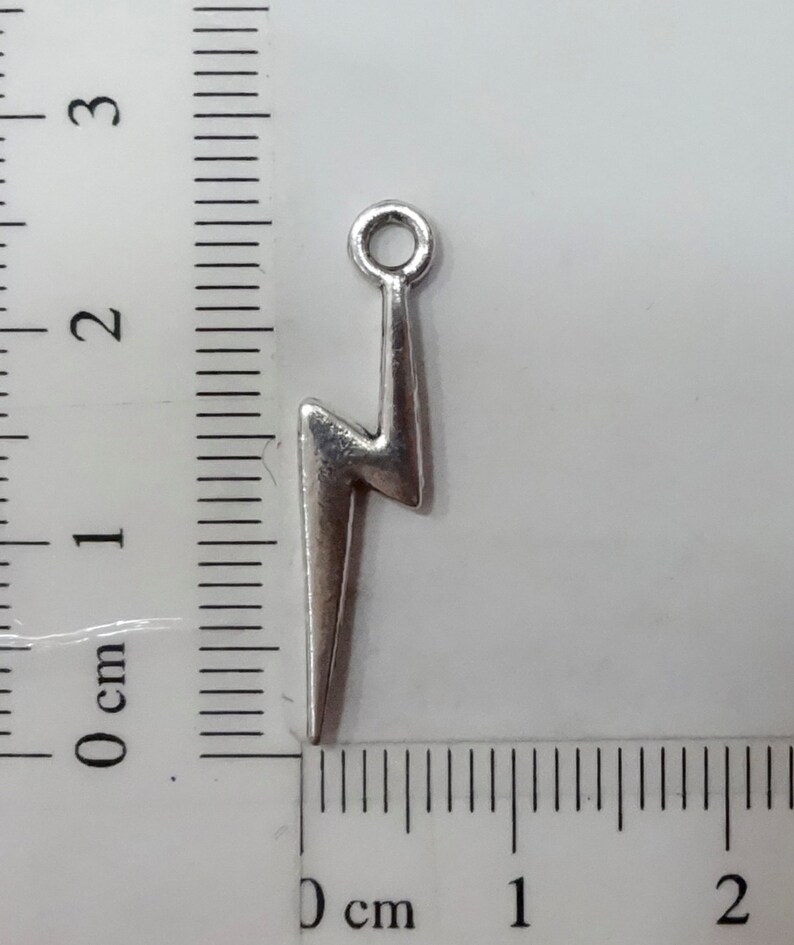 4 Lightning Bolt Charms 5x21mm Etsy