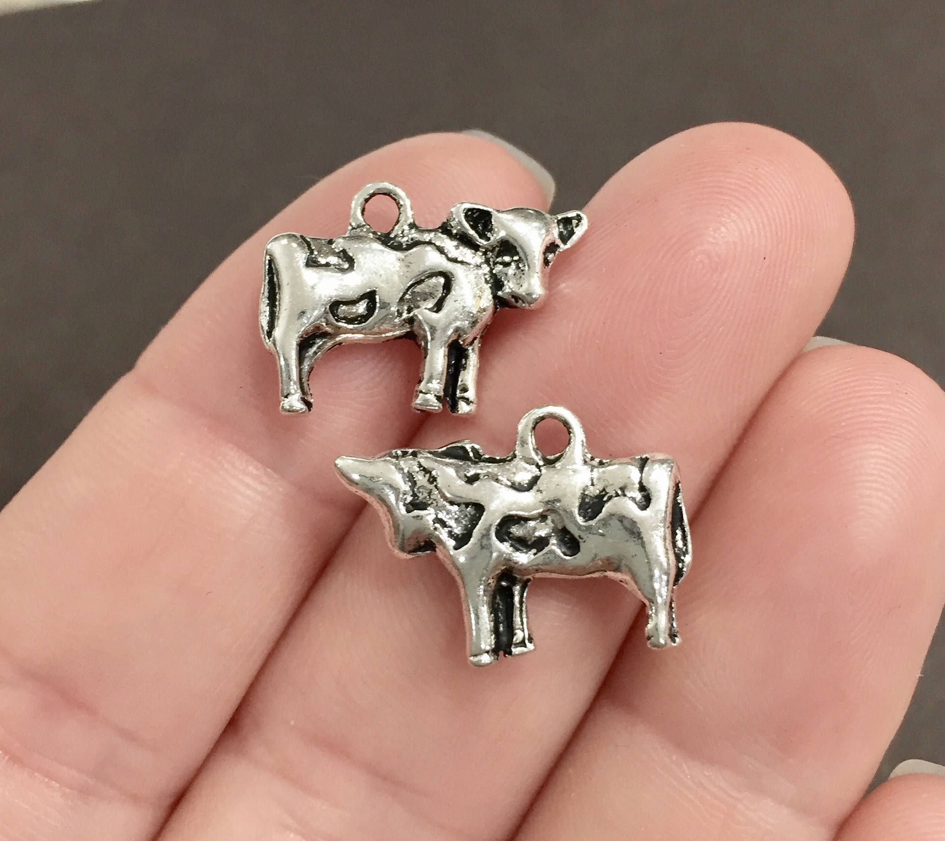 10 Charms Cow Dairy Milk Farm Animal Charms double Etsy