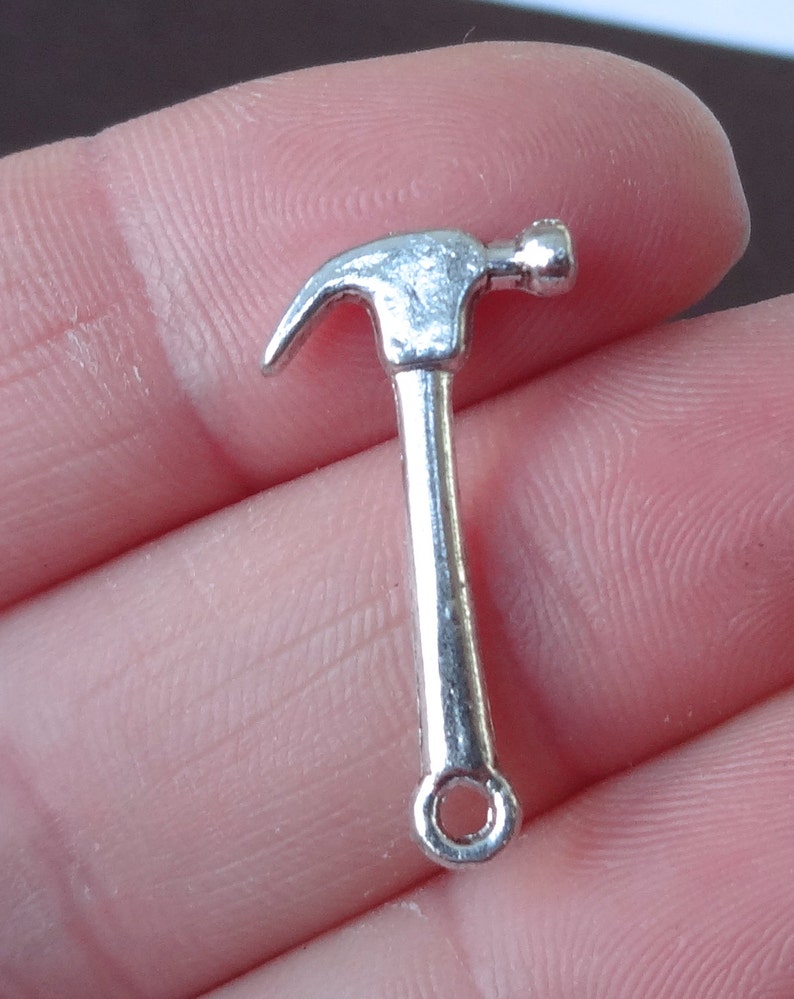 10 Charms Hammer Tool Charm 12x24x2.5mm Hole 2mm Etsy