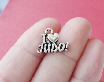 4 "I Love JUDO!" Charms 17x13mm ITEM:AS19