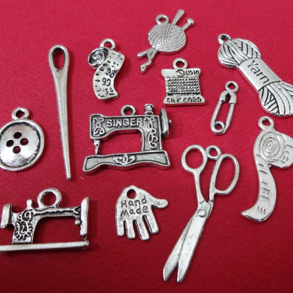 12 Charms, Assorted Sewing Theme  Collection, Charms ITEM:AG12