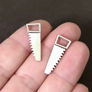 50 Charms, Saw, Tool, Charm 23x9x2mm, Hole: 3x6mm