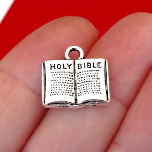 50 Charms, “HOLY BIBLE&quot; Book Charm 15x15mm ITEM:CB11