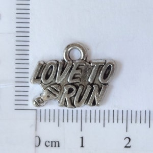 4, love TO Run Runner Charm 14x19mm Item:as9 - Etsy