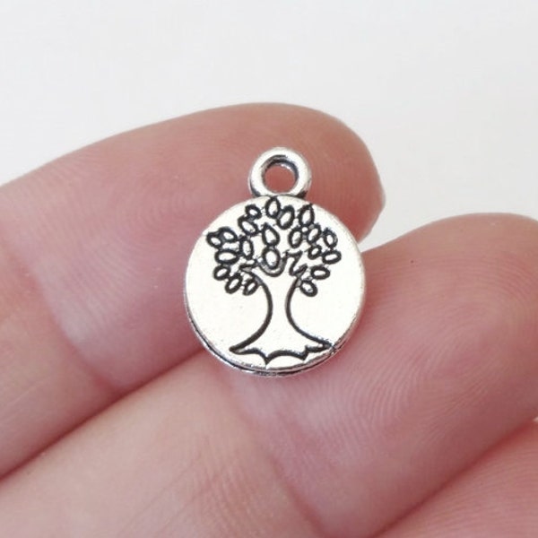 10 Charms, Family Tree, Tree of Life Charm (double sided)  14.8x11.5x1.5mm, Hole 2mm ITEM:BJ23