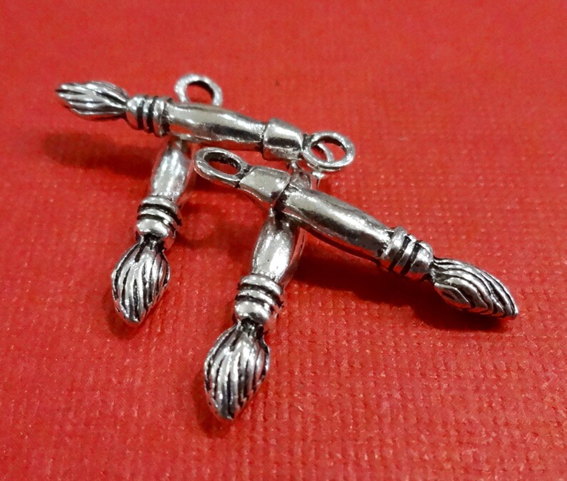 10 Charms Paint Brush Art Artist Painter 3D Charms Etsy