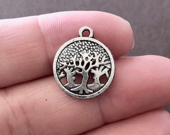 10, Family Tree, Tree of Life, Charms 19x16x2mm hole: 1.5mm SH441