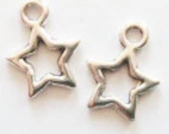 30 Charms, Star, Charm 9x12x1mm Item:B2