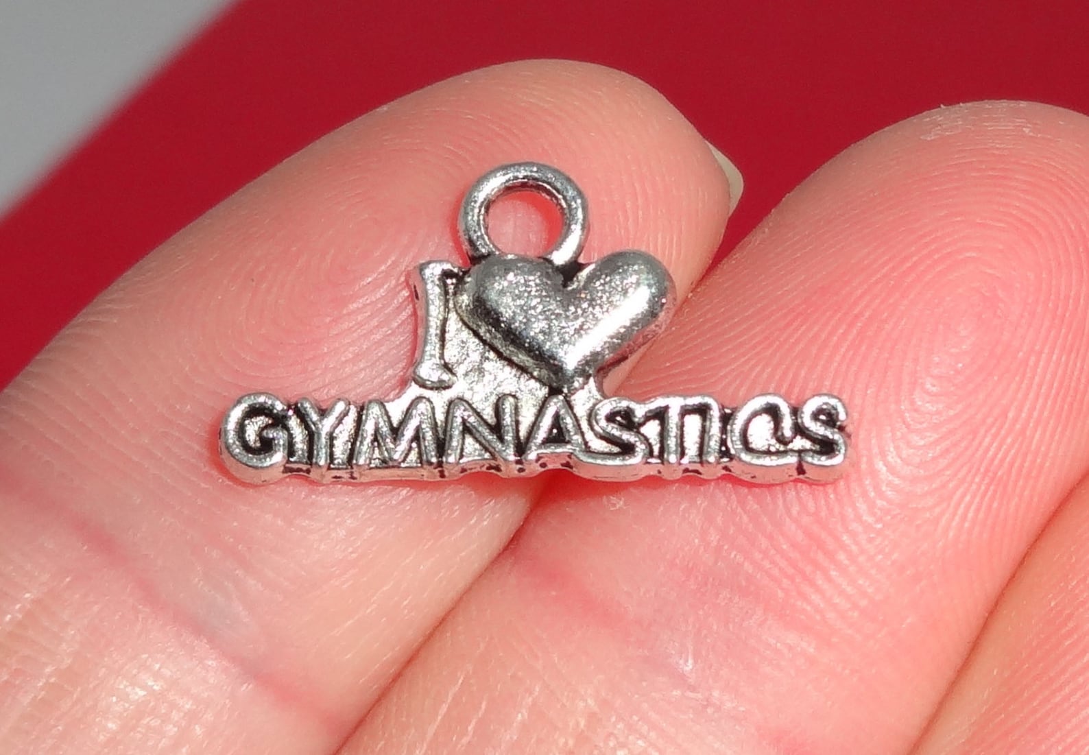 50 BULK I Love heart Gymnastics Charms 20x11mm Etsy