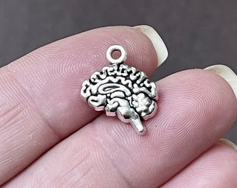 10 or 50 Charms, Brain, Halloween, Charms 12.5x14x3mm, Hole: 1.5mm SH223