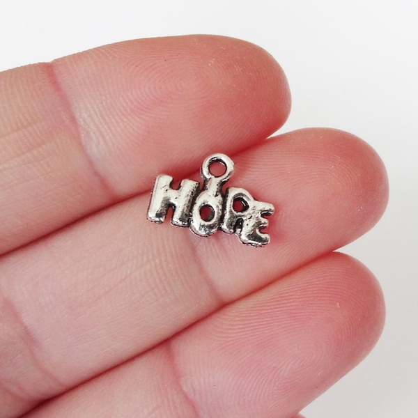 15 Charms,  Hope, Message, Charm 9x13x1mm Item:A19