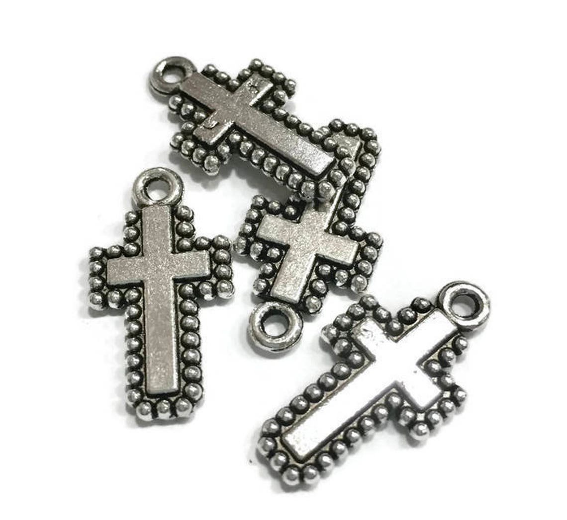 50 Bulk Cross Religious Charms double sided 10x20x2mm Etsy