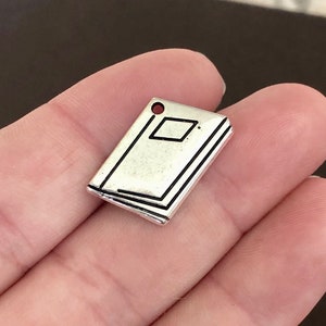 10 Charms, Book, Journal, Diary, Charm 18x12.5x2mm, Hole: 1.2mm A1A12