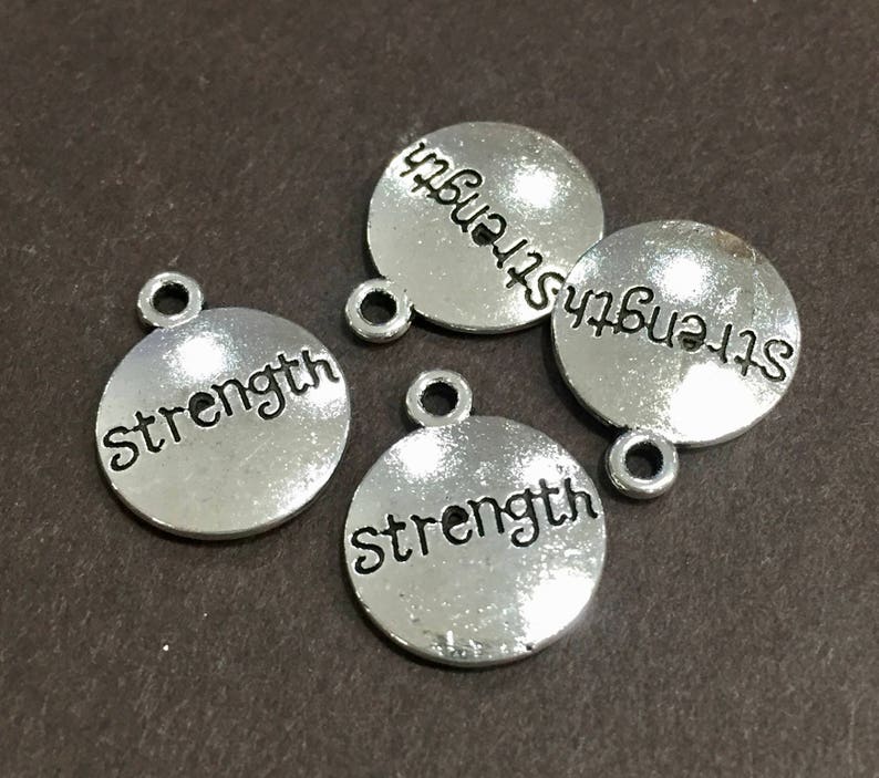 10 Charms strength double Sided Charms Etsy