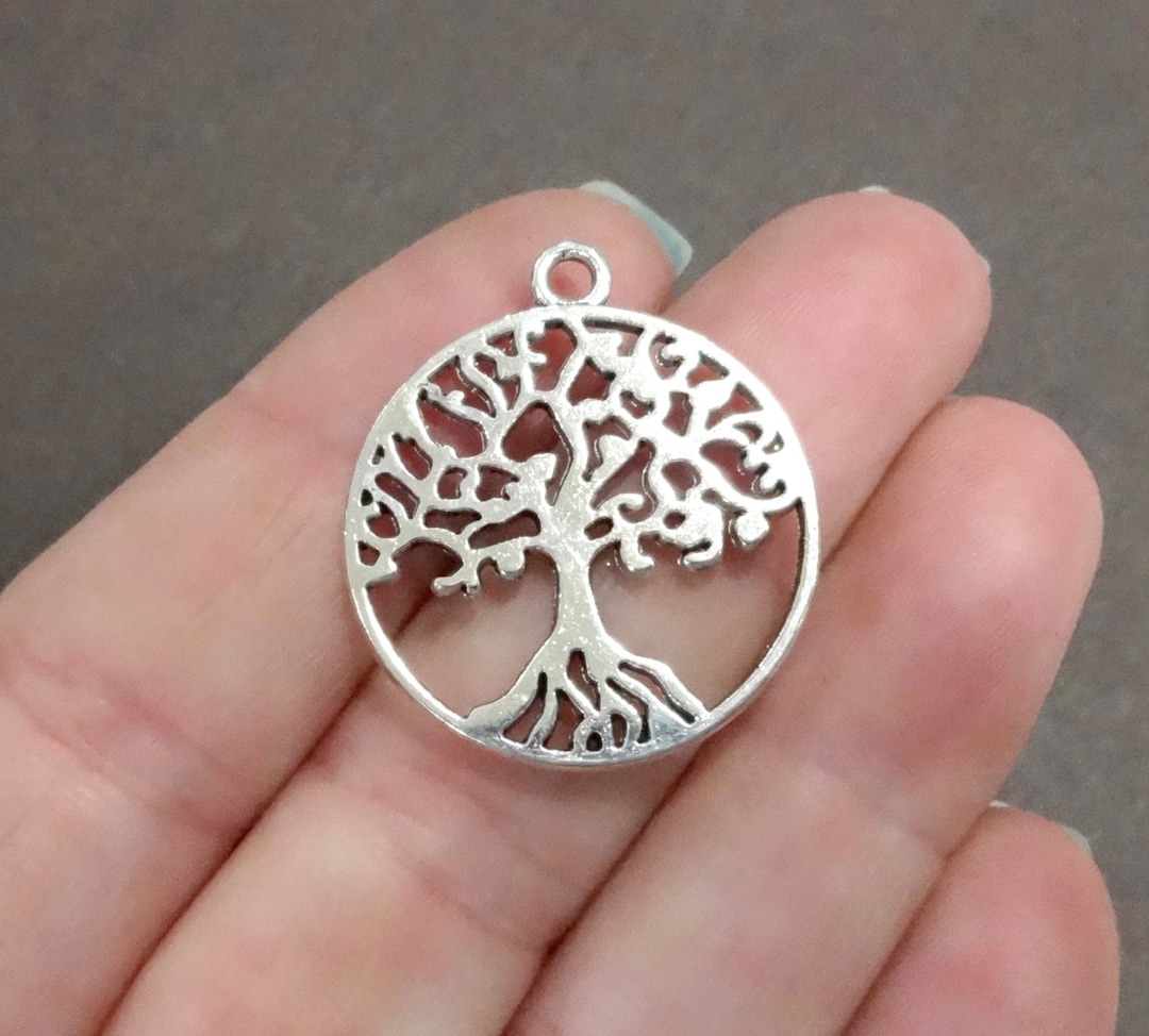 10 Charms, Family Tree, Tree of Life Charms double Sided 29x25x1.5mm