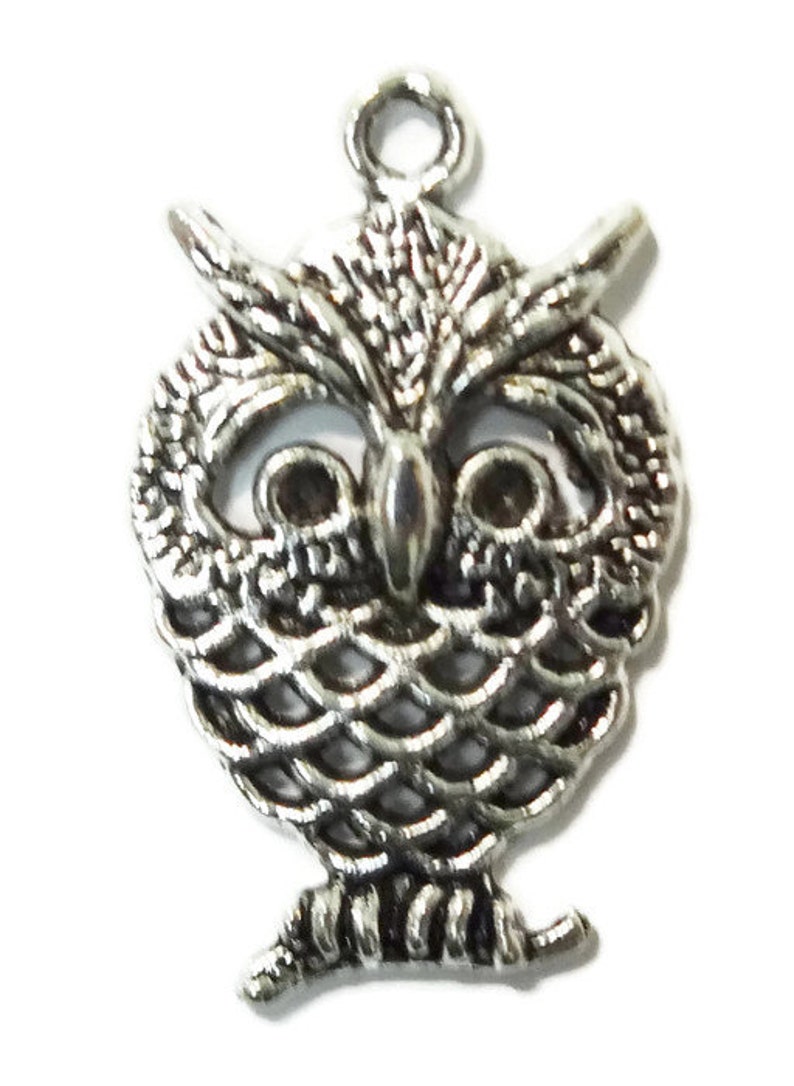 10 Owl Charms 15x25x2.5mm ITEMAB9 Etsy