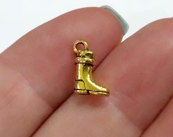 Yellow Rubber Boots Charm Pendant – Handmade In Berlin, 35mm, For Bracelets & Keyrings