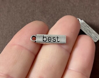 50 Charms, Best, Friends, Friendship, Charm 20x5x1.5mm, Hole 2mm ITEM:BM9