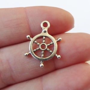 10 Charms, Ship Wheel, Boat, Charms (3D) 20x17mm ITEM:AO1