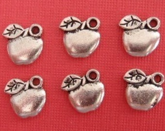 10 Apple Charms (double sided puffed) 12X12.5x2.5mm ITEM:U1