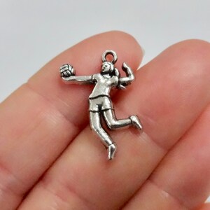 5 Charms, Volleyball Player Charm 16x24mm image 1