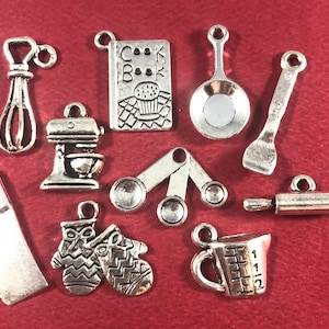 10 Charms, Cooking, Baking, Kitchen, Charm, Assorted, Collection, Theme, Charms