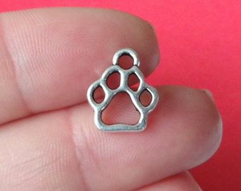50 Charms, Paw Charm 11x13x1.5mm Item:M23