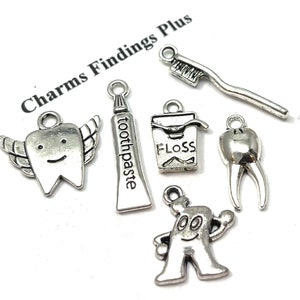 6, Assorted Dental Themed Charm Collection ITEM:AA17
