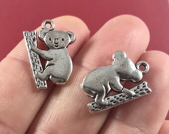 10 Charms, Koala, Bear, Animal, Charms (double sided puffed) 20x14x2.5mm hole: 1.5mm SH425