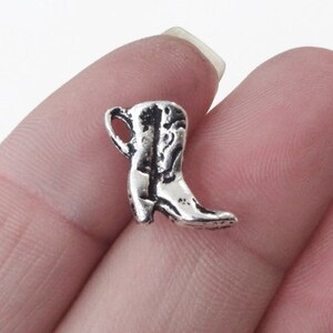 10 Charms, Cowgirl, Boot, Charm (double sided puffed) 12.5x14x2mm, Hole: 1.5mm