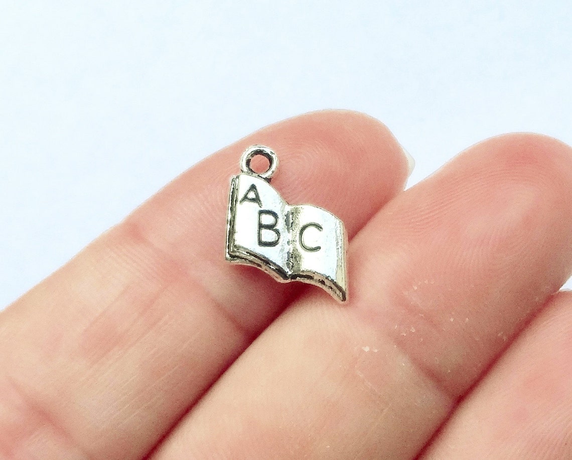 10 abc Book Charms 15x11mm ITEMV17 Etsy
