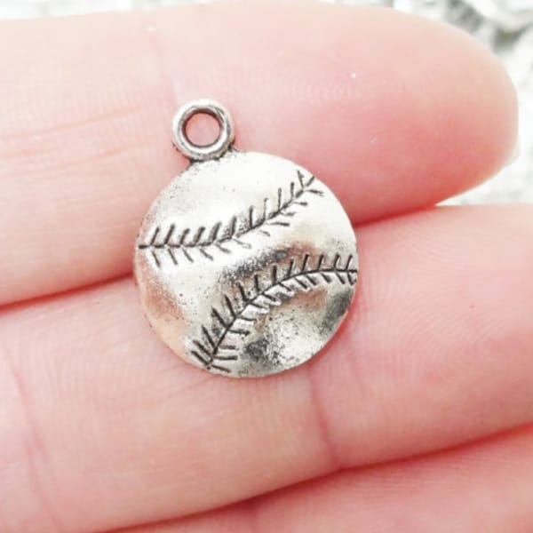 10 or 50 Charms, Baseball Charms 18x15x3.5mm ITEM:H8