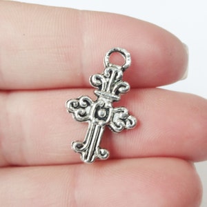 10 or 50 Bulk, Cross Charms (double sided) 24x14.5x2.5mm