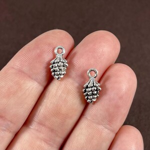 10 or 50 Charms,Pine Cone, Pinecone, Charm 13x7x5.5mm, hole 2mm ITEM:CF13
