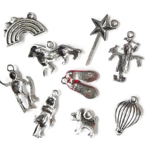 thumbnail image 2 of 2 Wizard Of Oz Charms - Dorothy & Toto - Antiqued Silver Pendants For Jewelry Making 2 of 6