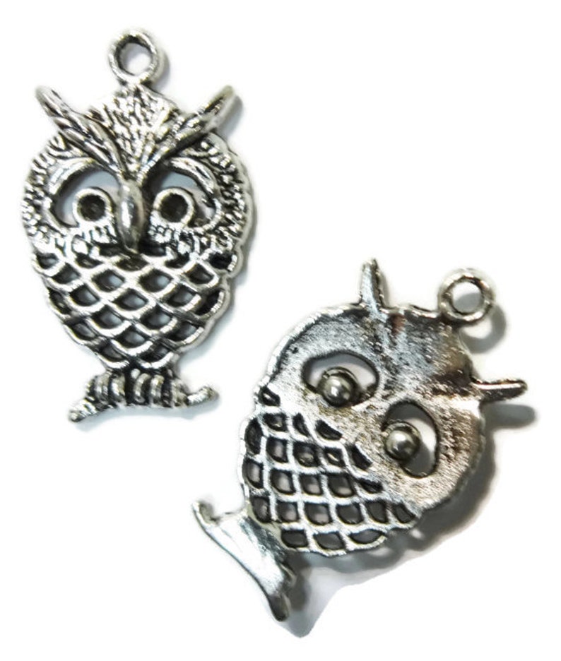 10 Owl Charms 15x25x2.5mm ITEMAB9 Etsy
