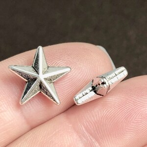 50 Beads, Star, Spacer, Bead, 12x12x4mm, Hole: 1mm SH369