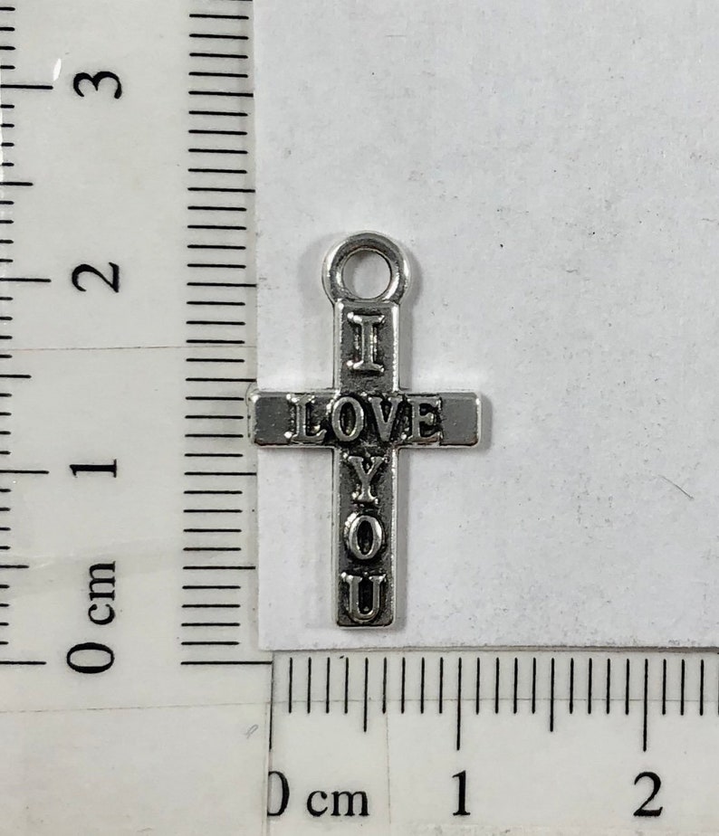 50 Bulk i LOVE You Cross Religious Charms Etsy