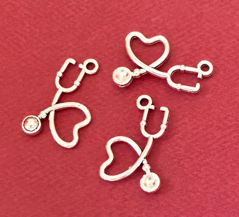 10 Charms Stethoscope Doctor Nurse Medical Charms Etsy