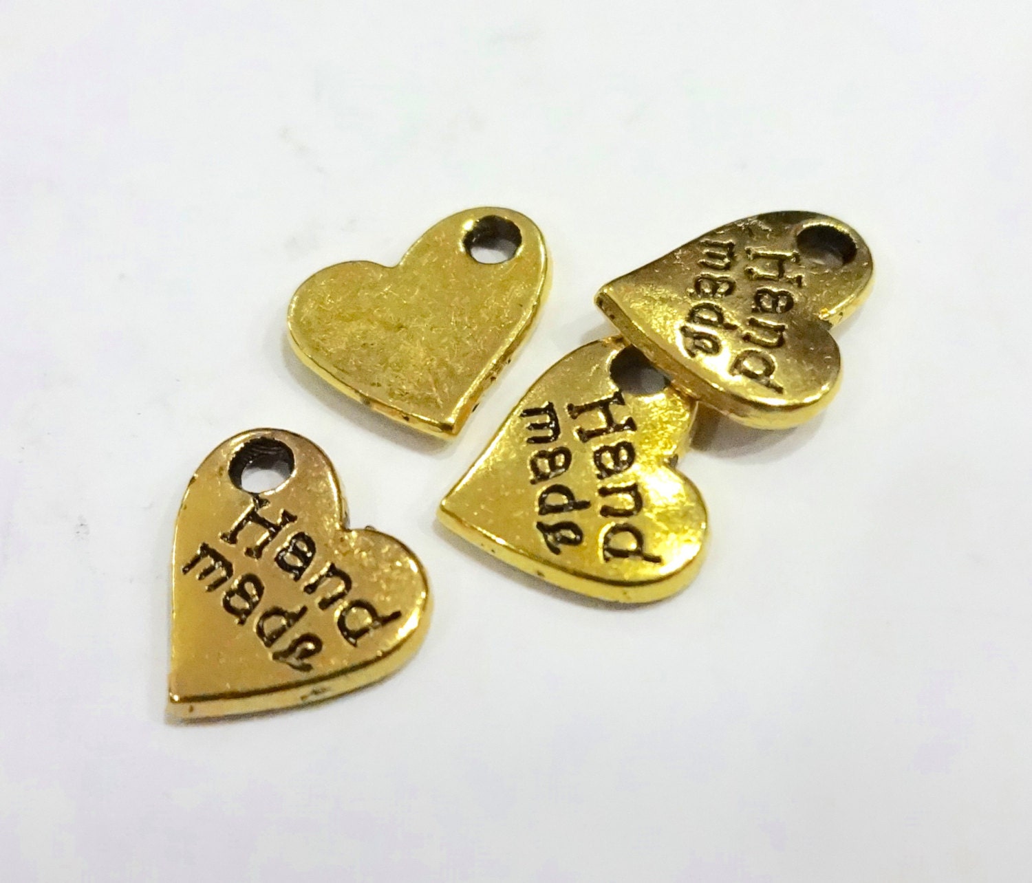 30 hand Made Heart Tag Charms 9x9x1mm ITEM:BV17 - Etsy