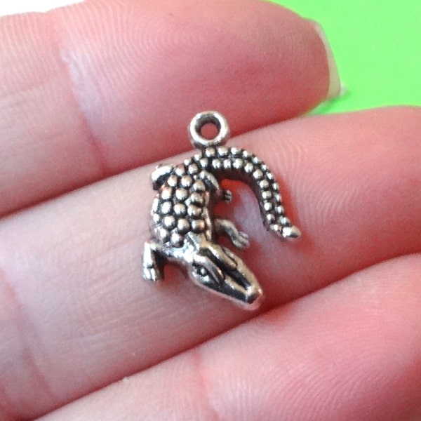 10 Charms, Gator, Alligator, Crocodile Charm 13x16x3mm, Hole Approx 1.5mm ITEM:AC10