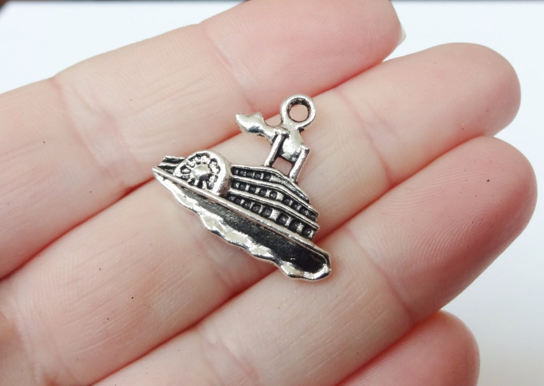 10 Charms, Cruise Ship, Paddle Boat, Charm 24x20mm ITEMW15 Etsy