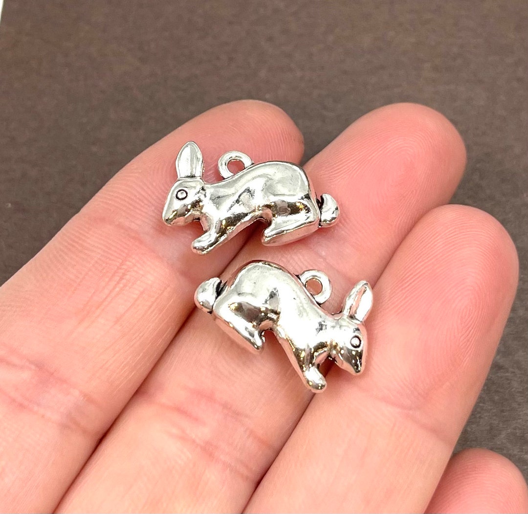 10 Charms, Rabbit, Bunny, Charms 13.5x20x6mm Hole 1.5mm ITEMBH9 Etsy